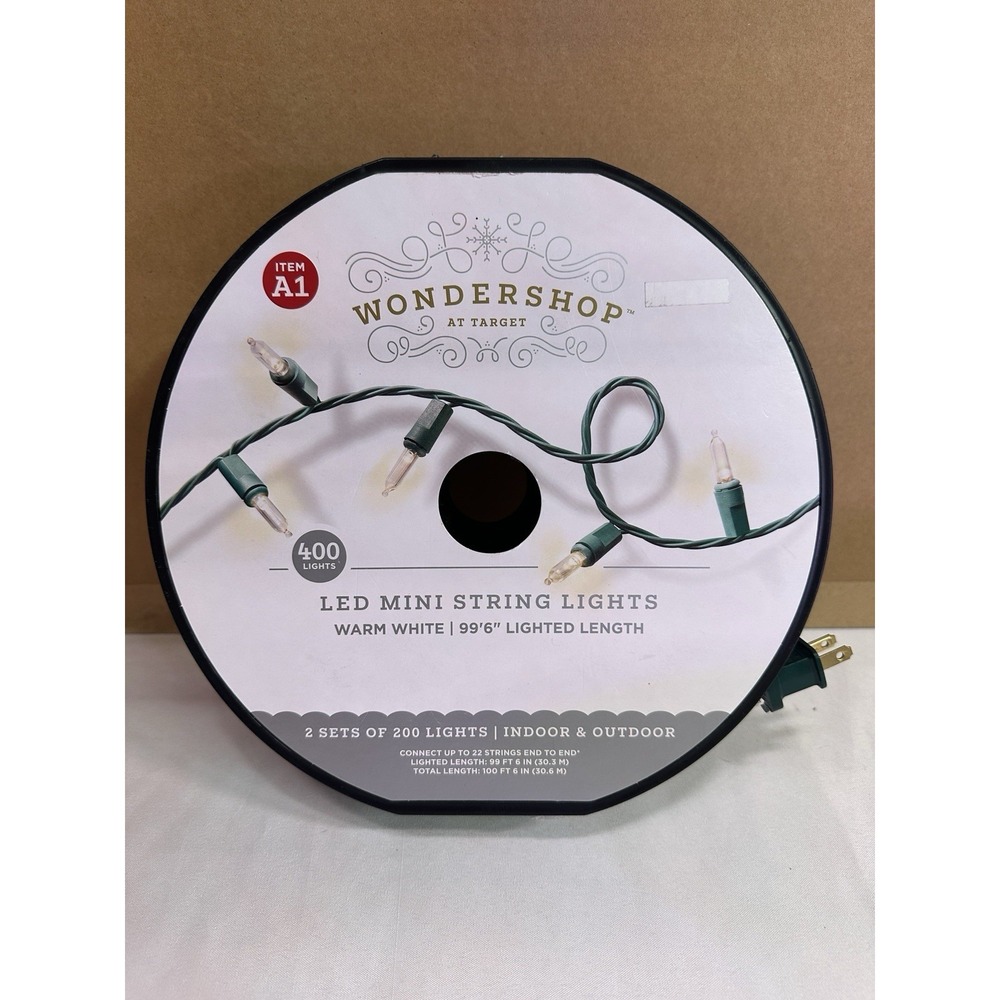 Wondershop 400 Lights Led Mini String Lights Warm White 99'6" Lighted Length